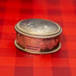 Vintage Silver Plated Circular Mid Century Case - O32